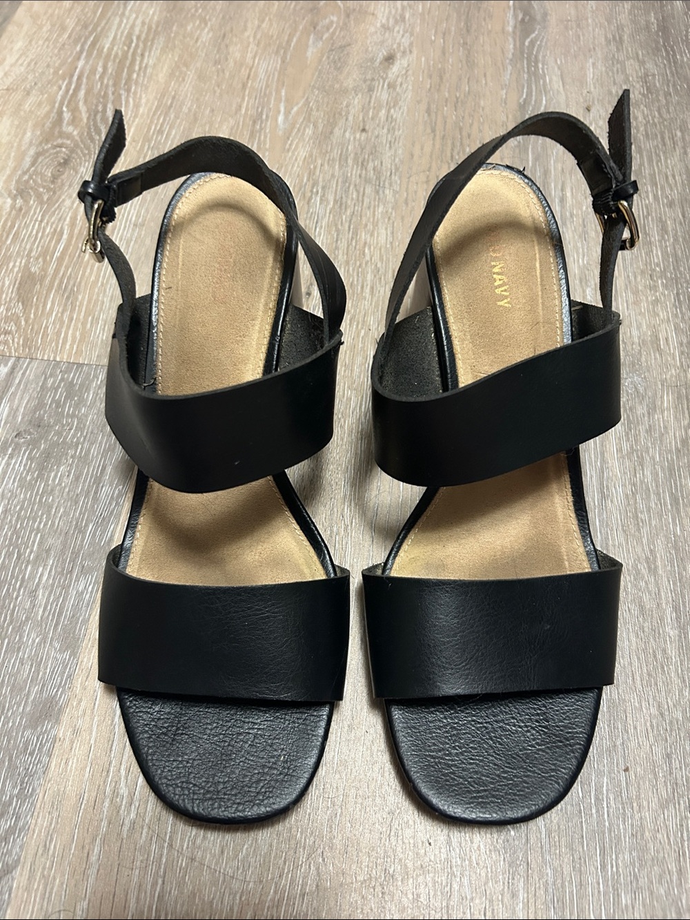 Old Navy Black Double-Strap Slingback Sandals